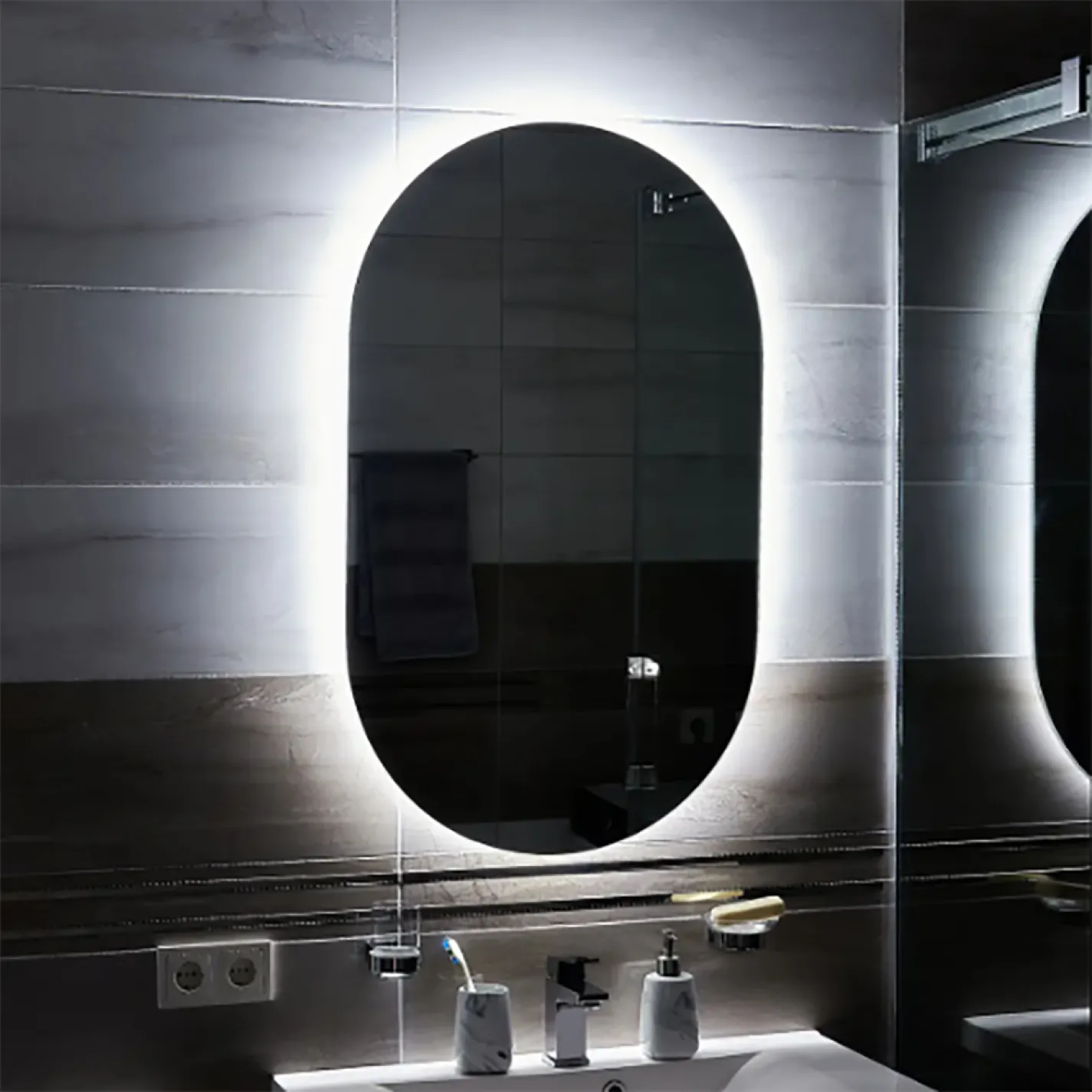 Зеркало Global Glass MR-7 600х1000, с LED-подсветкой - Фото 1